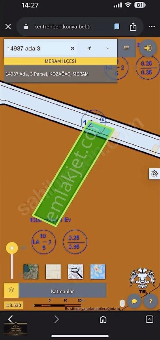 Meram Kozagaç Mah. İmarlı 1150 M2 Arsa Hatıp Cad. 200 Mt - Görsel 6