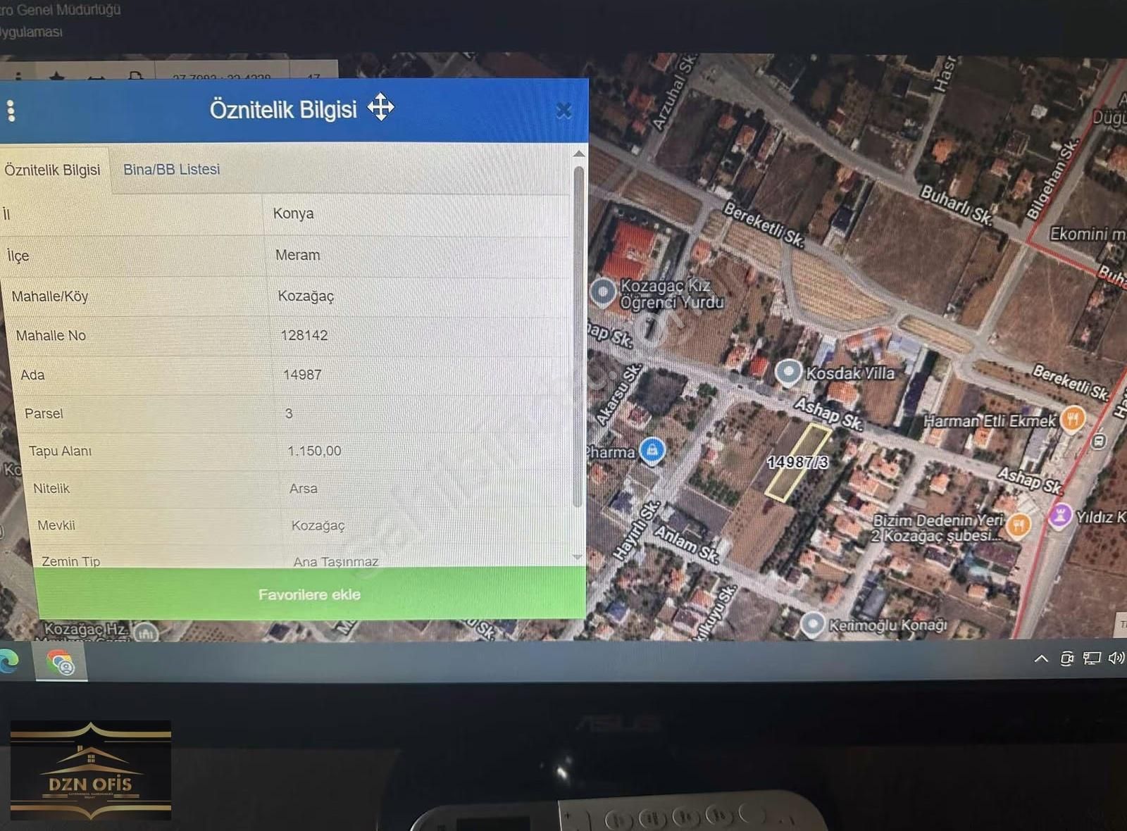 Meram Kozagaç Mah. İmarlı 1150 M2 Arsa Hatıp Cad. 200 Mt