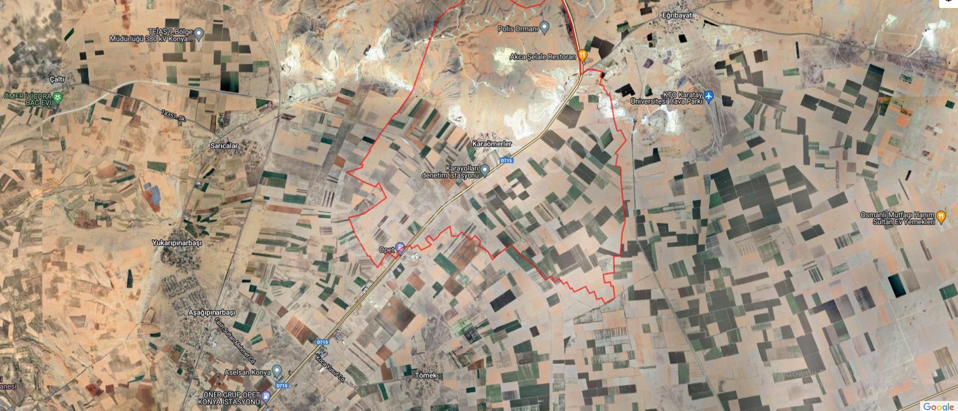 Emrah Çiftci'den Selçuklu Karaömerler Mah.5.organize Cv Sanayi Öngörü Alanı Satılık Yatırımlık Tarla - Görsel 2