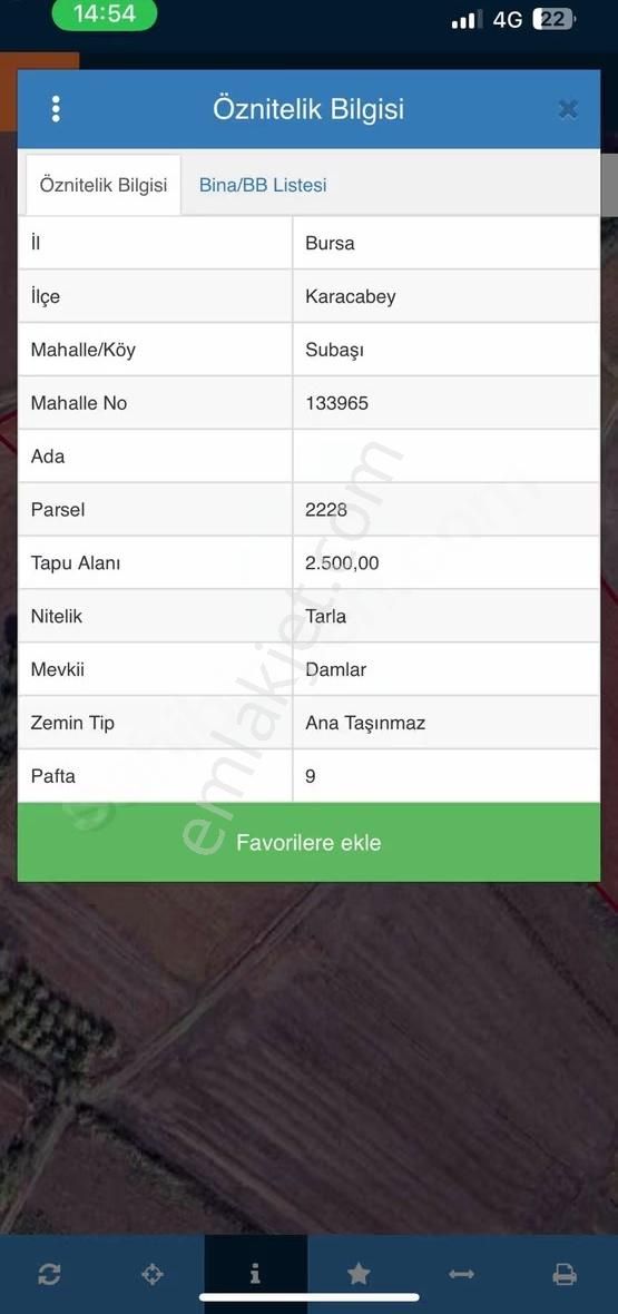 Hd'den Subaşında Satılık Tarla
