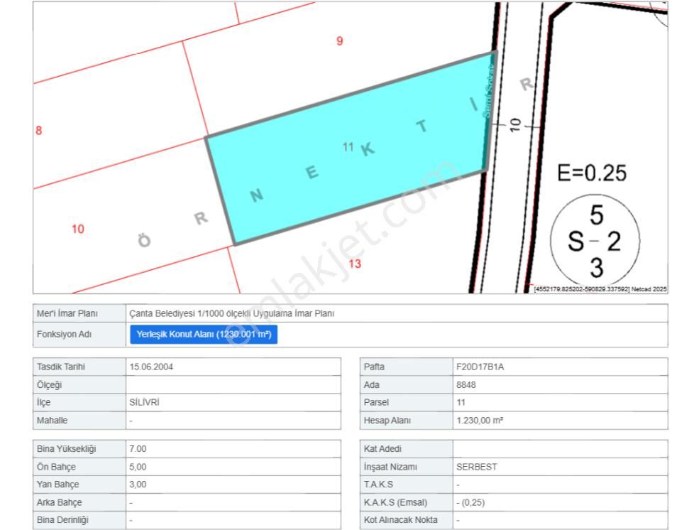 Silivri Çanta'da 1,230 M2 İmarlı Satılık Arsa - Görsel 5
