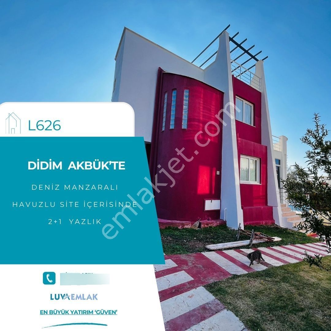 Didim Akbük'te Havuzlu Site İçerisinde Deniz Manzaralı 2+1 Yazlık