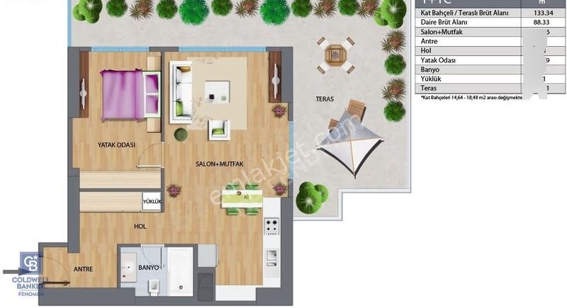 Andromeda Gold'da 1+1 Kiralık Daire - Görsel 7
