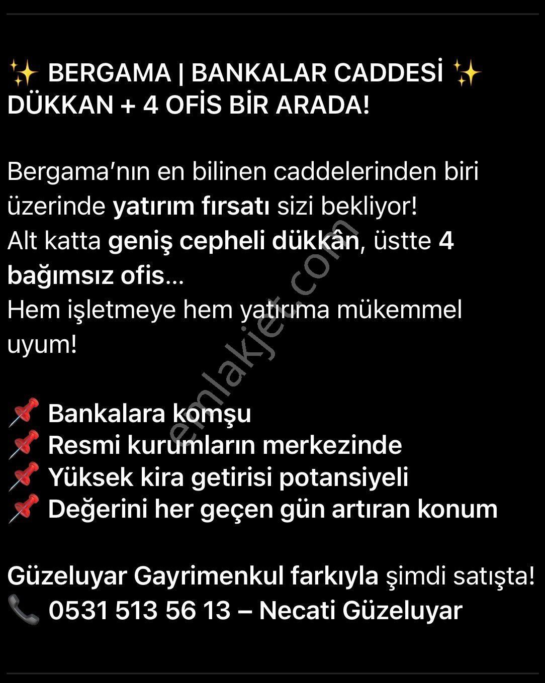 Bergama | Bankalar Caddesi ✨ Dükkan + 4 Ofis Bir Arada! - Görsel 2