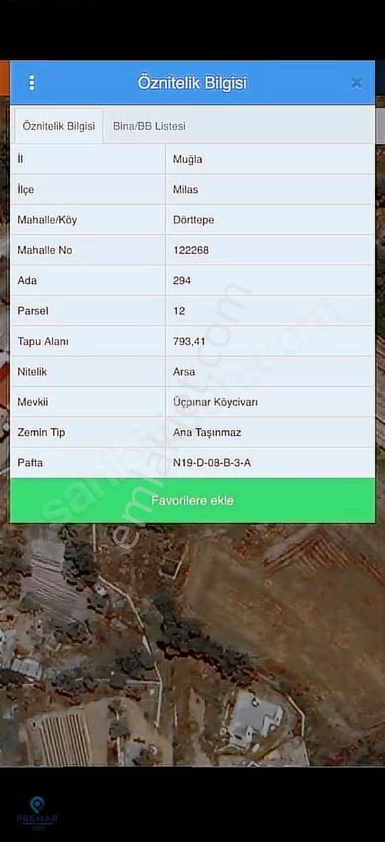 Bodrum Milas Dörttepe'de Satılık Arsa