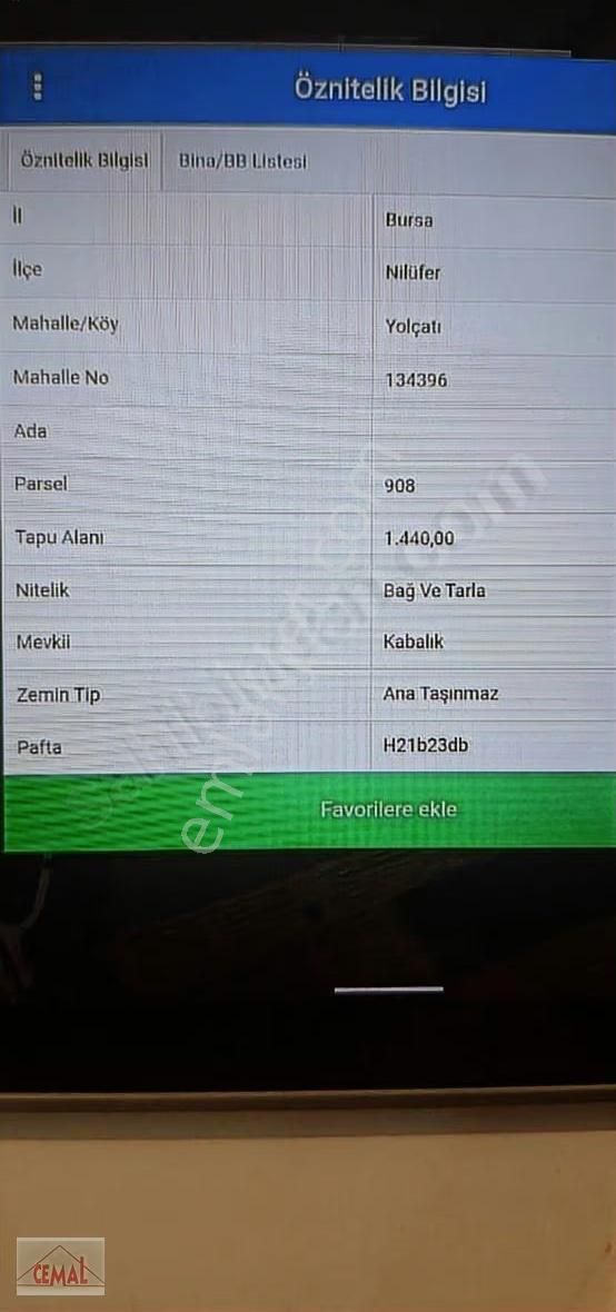 Cemal Emlak Bursa Nilüfer Yolçatı Satılık Tarla - Görsel 2