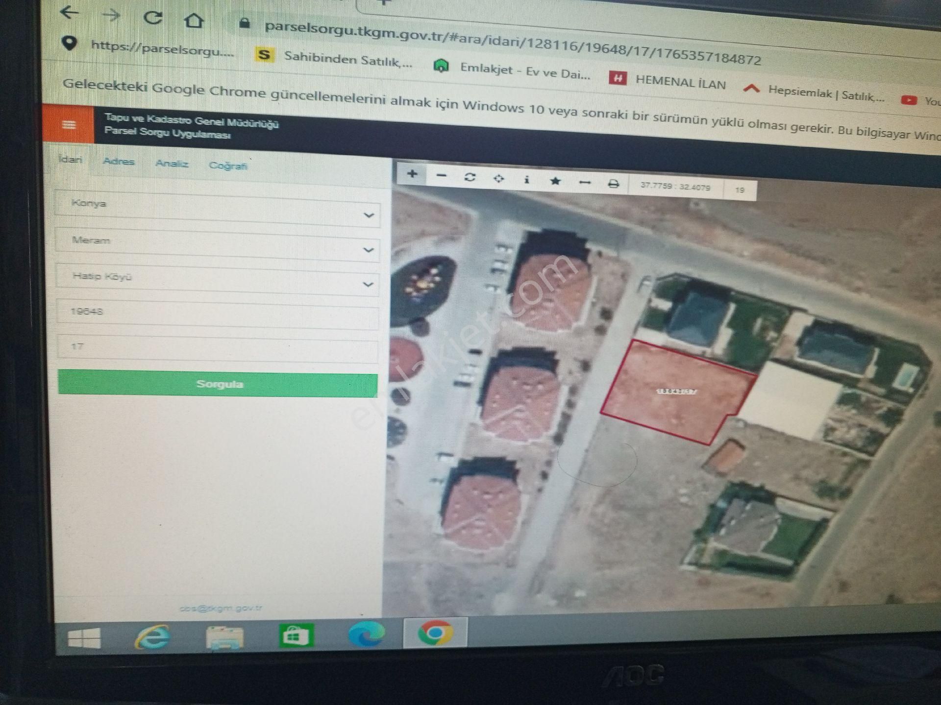 Konya Meram Hatıp Mah. 1000 M2 Hesaplı Satılık Villa Arsası