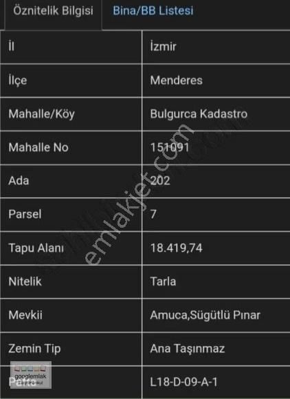 Menderes Bulgurca Yola Cepheli, Düzlük, Tek Tapu Fırsat Arazi