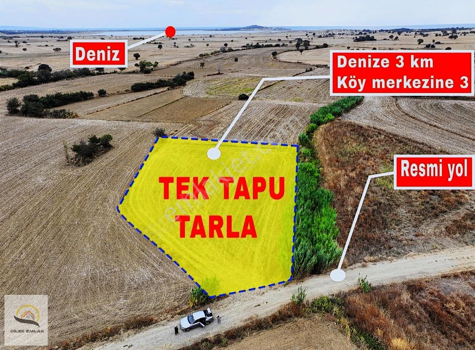 Çanakkale Eceabat'da Deniz Manzaralı Yola Cephe Tek Tapu Tarla.! - Görsel 16