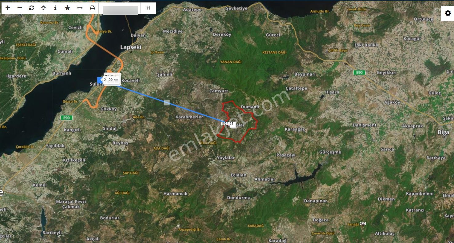 Çanakkale Lapsekide Takasa Uygun Yatırımlık Tek Tapu Tarla | Evport Gyo | - Görsel 3