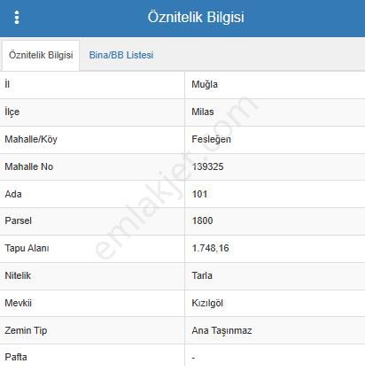 Muğla Milas Feslğende Elektrik Su Sorunu Olmayan Köye 800 M Uzaklıkta Olan Tarla 7 Milyon Pazarlıklı - Görsel 2