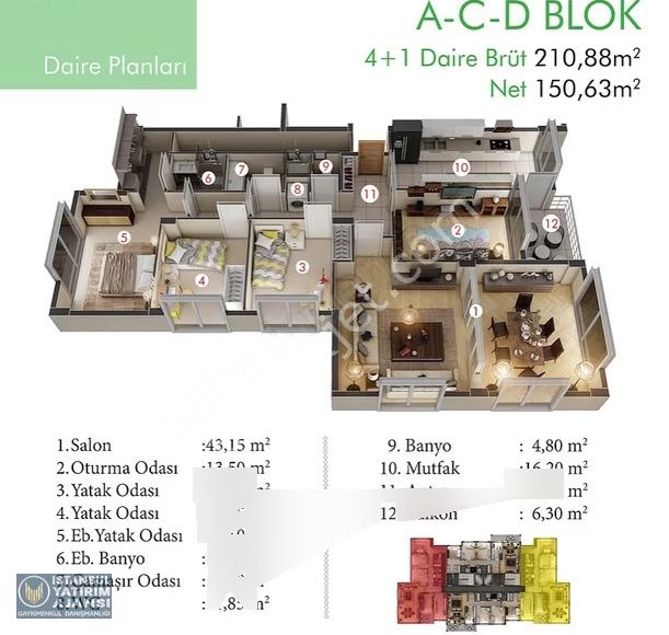 Başakşehir Elite Garden Şerefiyeli Kat Satılık (4+1) Daire 210m2 - Görsel 29