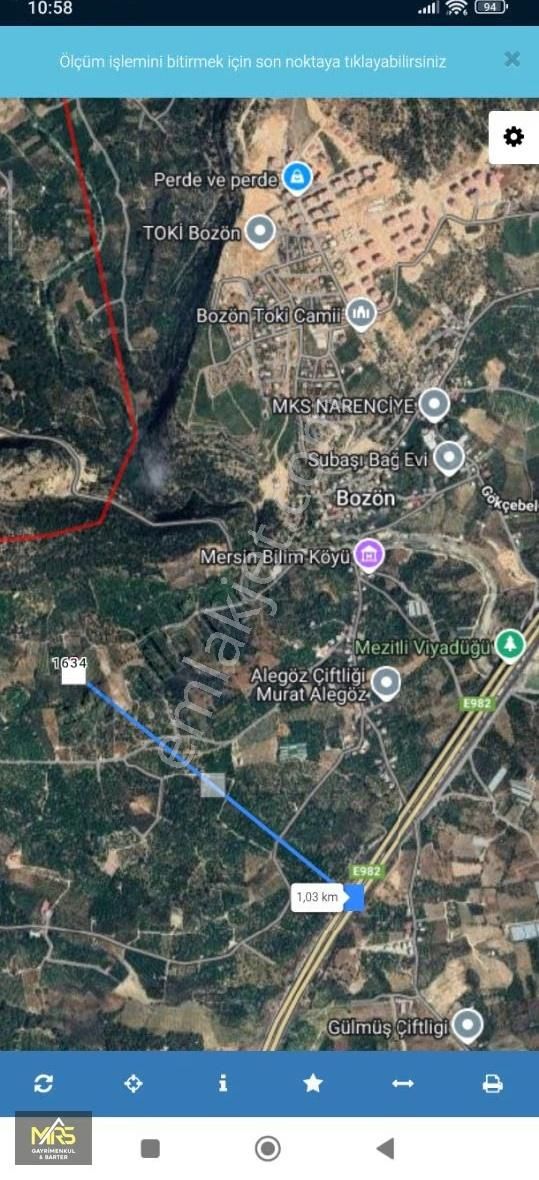 Mrs Gayrimenkulden Bozönde Köye Yakın 1400m2 Satılık Tarla - Görsel 4