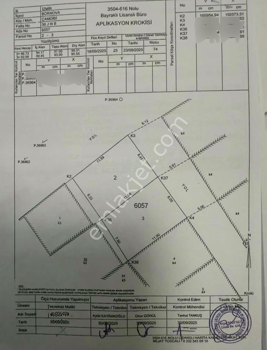 Bornova Çamdibi 190 M2 4 Kat İmarlı Köşe Parsel Satılık Arsa