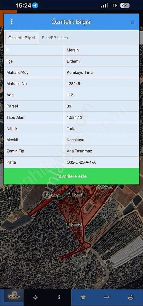 Erdemli Deniz Manzaralı Kumyu Tırtar 1584 M2 Satılık Arsa - Görsel 6