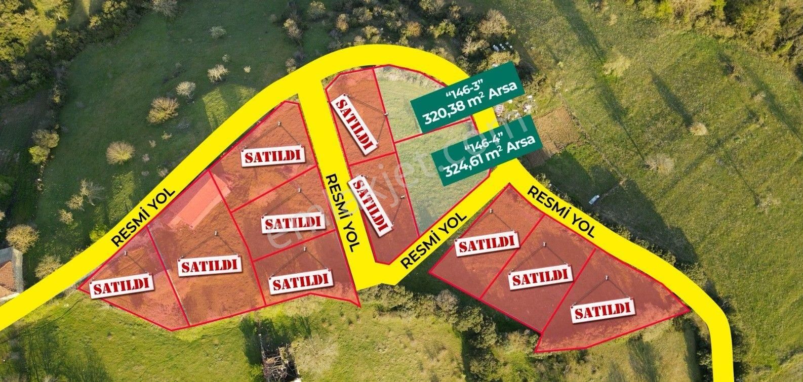 Oben'den Çanakkale Biga Çömlekçi Köyünde 320 M² İmarlı Arsa - Görsel 5