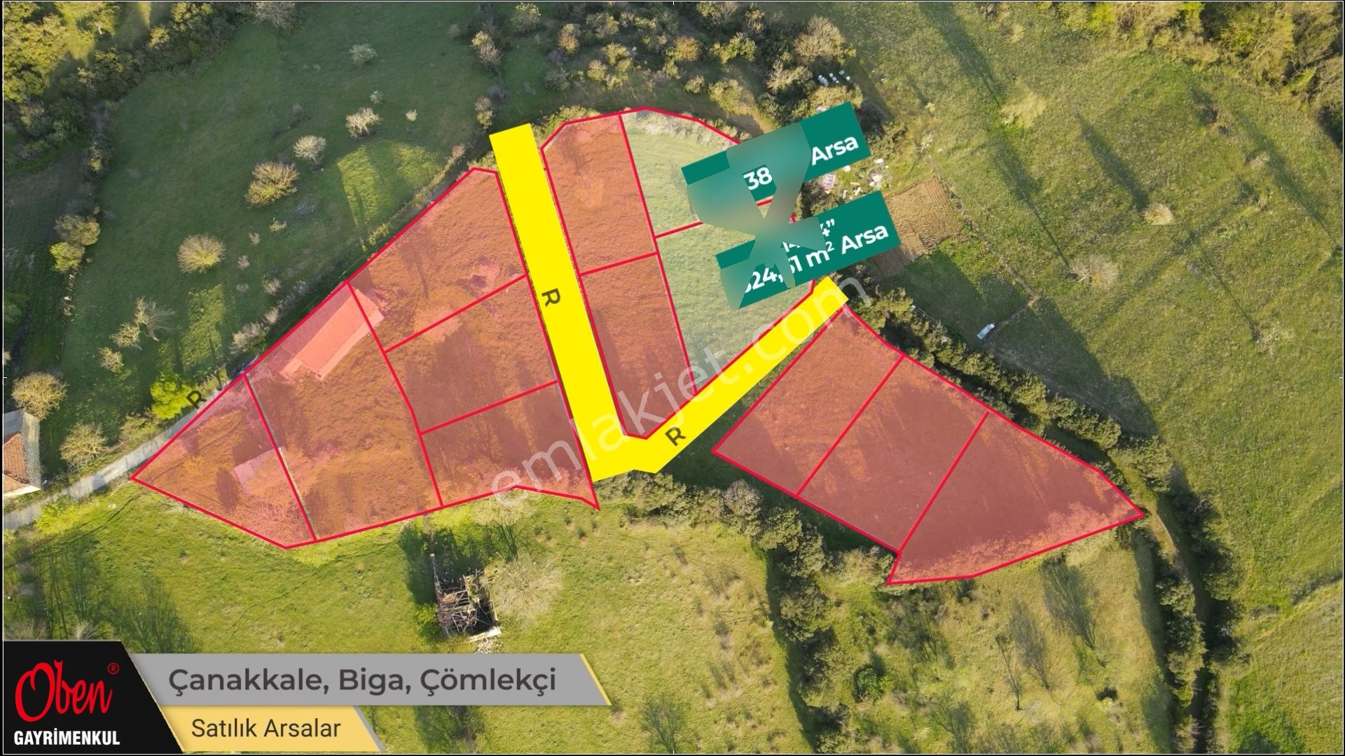 Oben'den Çanakkale Biga Çömlekçi Köyünde 320 M² İmarlı Arsa - Görsel 2