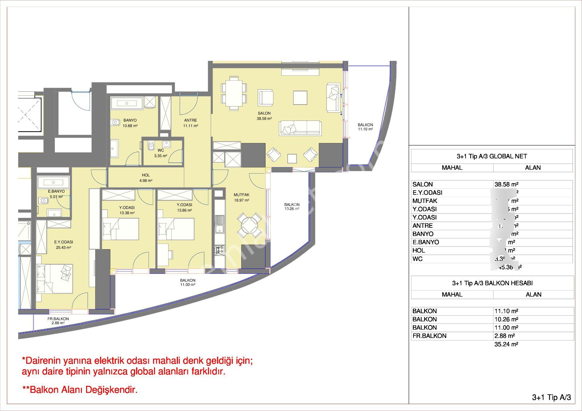 Vatandaşlığa Uygun Kartal'da Avantajlı Satılık Sıfır 3+1 - Görsel 6