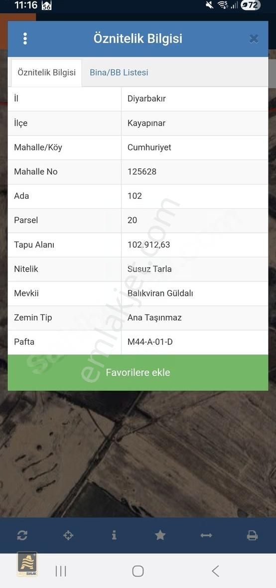 Diyarbakır Kayapınar Cumhuriyet 'te Satılık 103 Dönüm Arazi