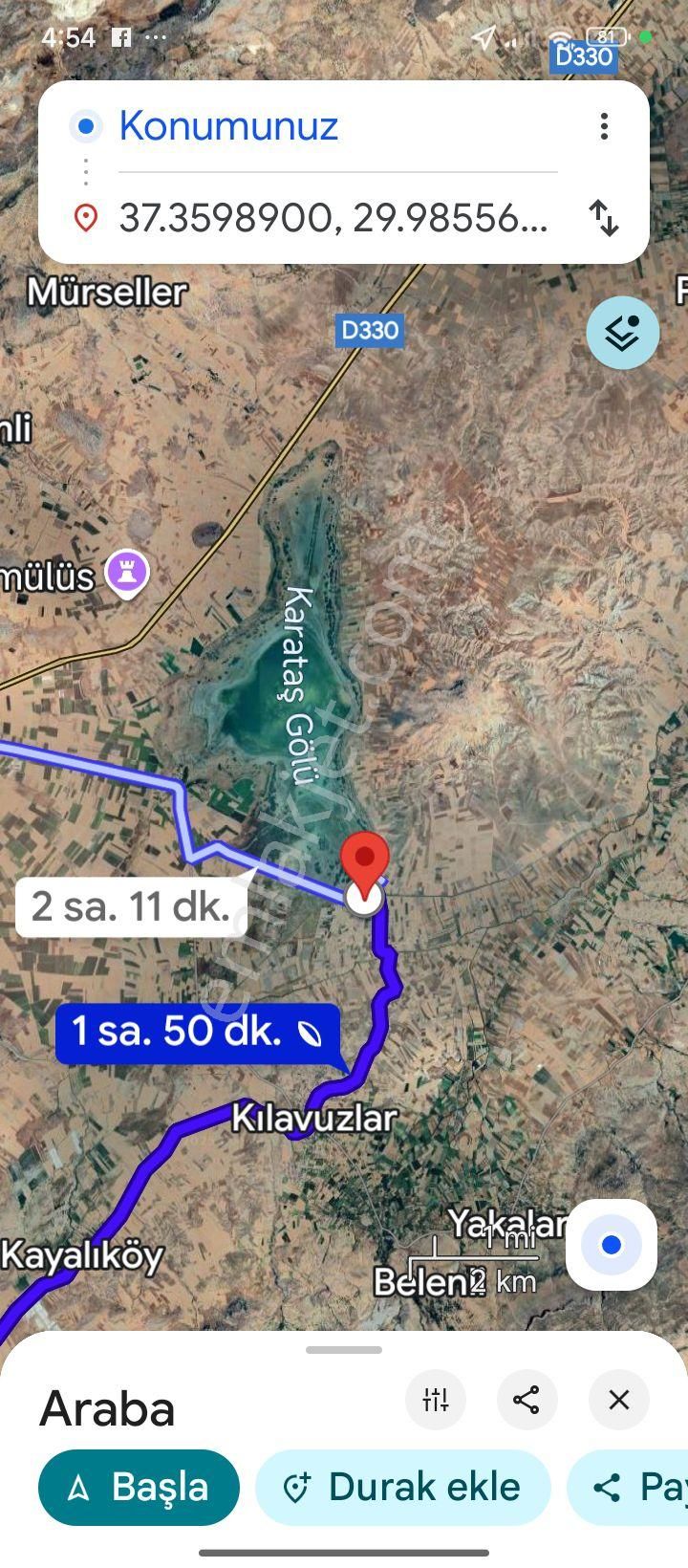 Burdur Karamanlı Yola Cephe Satılık Tarla - Görsel 4