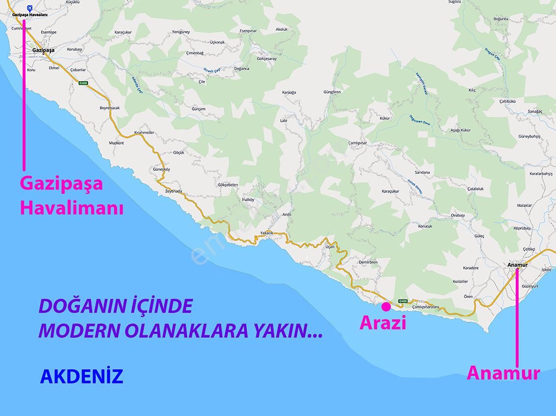 Anamur'da Denize Sıfır, Özel Plajlı, 40,5 Dönüm Arazi - Görsel 10