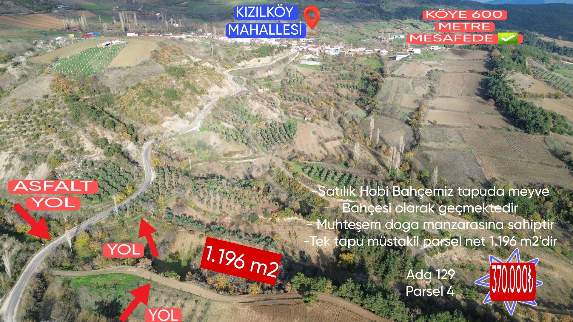 Bursa Yenişehir Kızılköy'de Satılık 831 M2 Hobi Bahçesi - Görsel 4