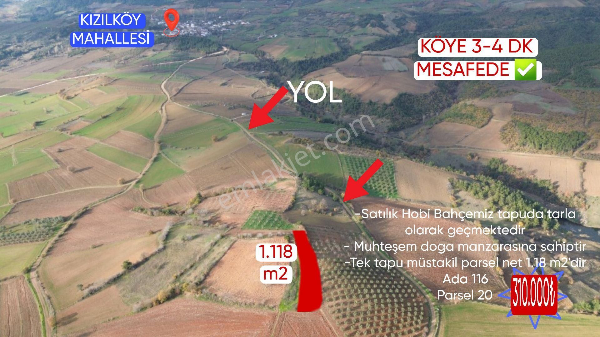Bursa Yenişehir Kızılköy'de Satılık 1.118 M2 Hobi Bahçesi - Görsel 4