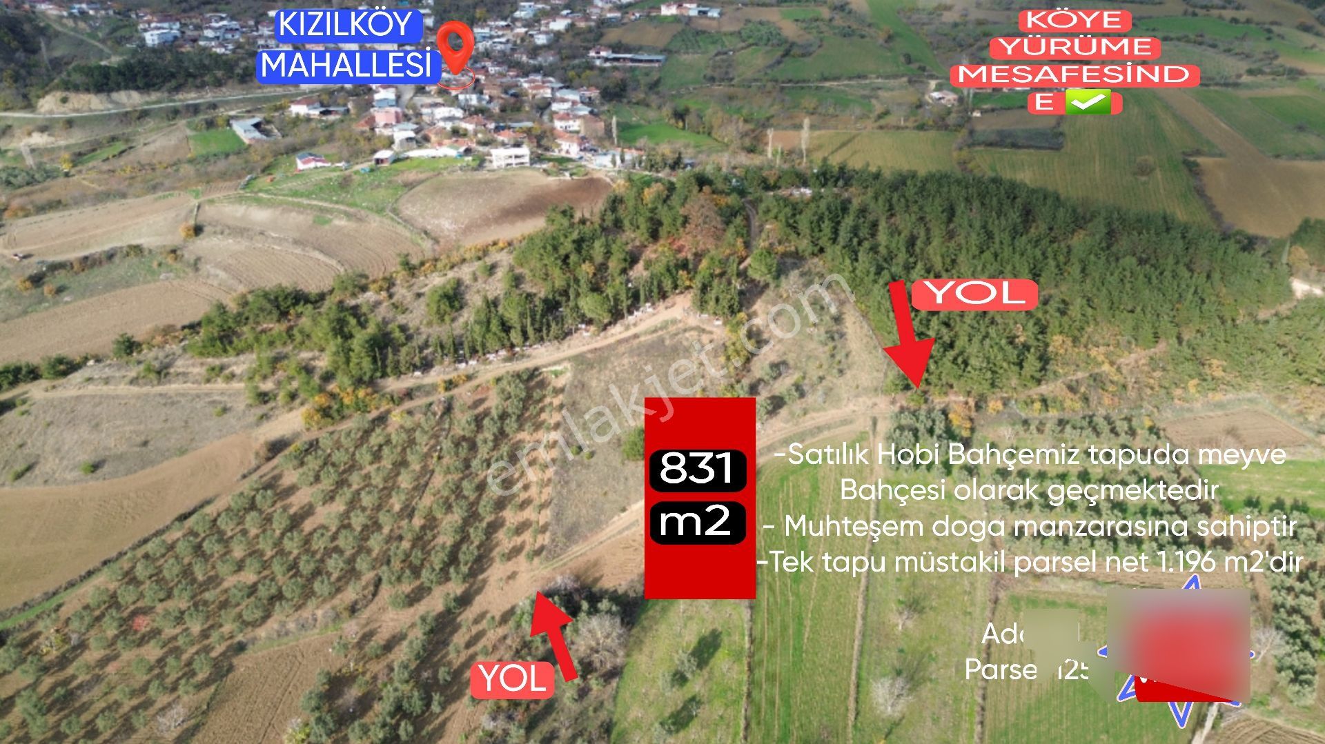 Bursa Yenişehir Kızılköy'de Satılık 1.528 M2 Hobi Bahçesi - Görsel 3