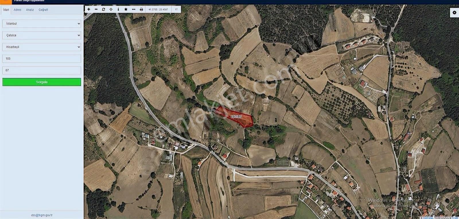 İstanbul Çatalca Hisarbeylide 305 M2 Çaplı Arsa