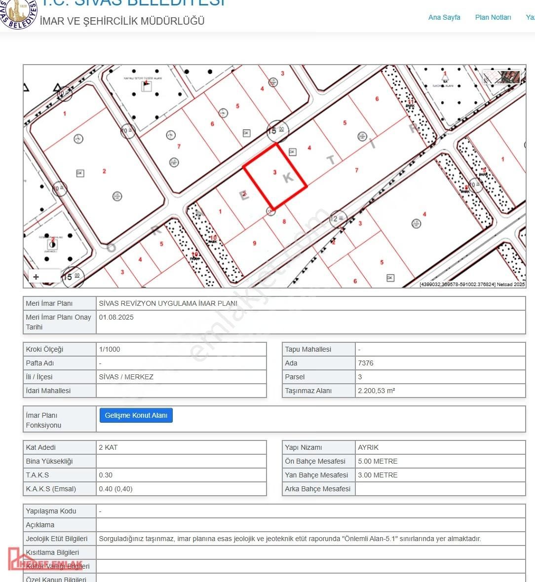 Hedef Emlaktan İşhanda 3 Villalık Tek Tapu Arsa
