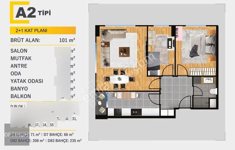 Kurtköy Optimum Yenişehirde Büyük 2+1 Kiralık Daire - Görsel 14
