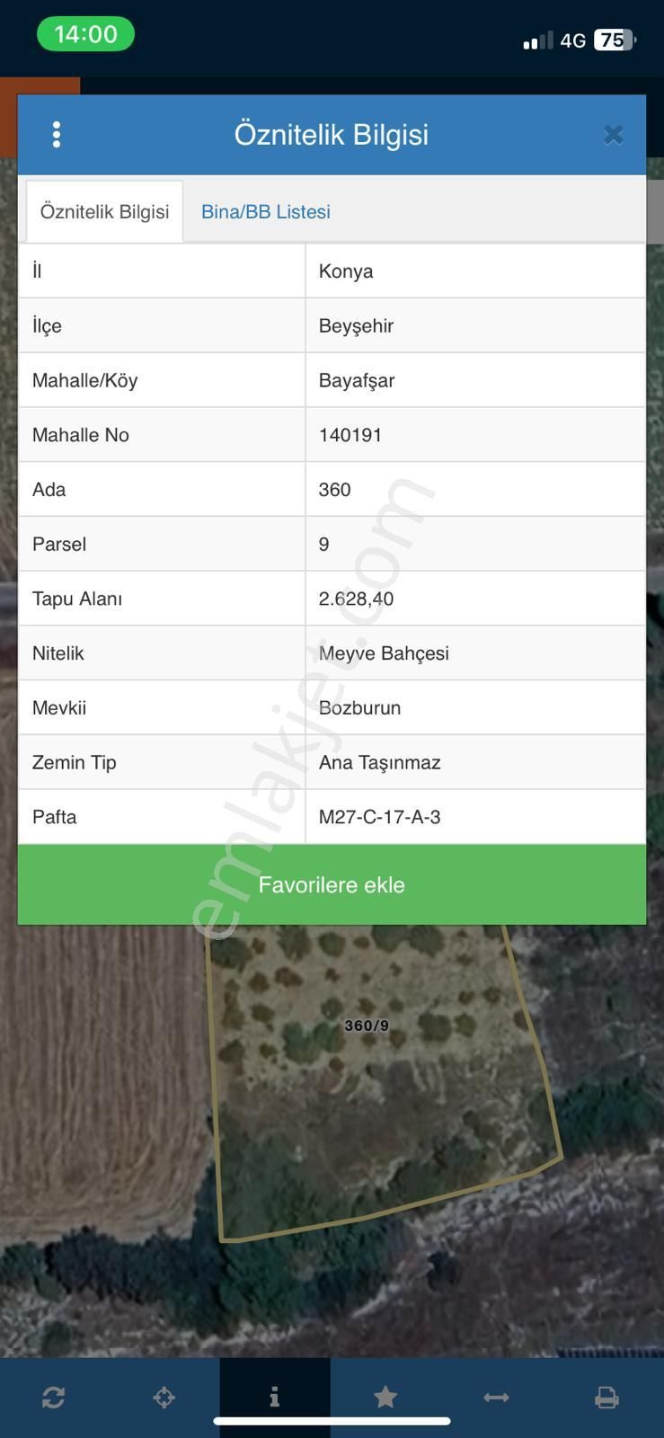 Beyşehir Bayavşar Mahallesinde İki Parsel Meyve Bahçesi Satılıktır. - Görsel 3