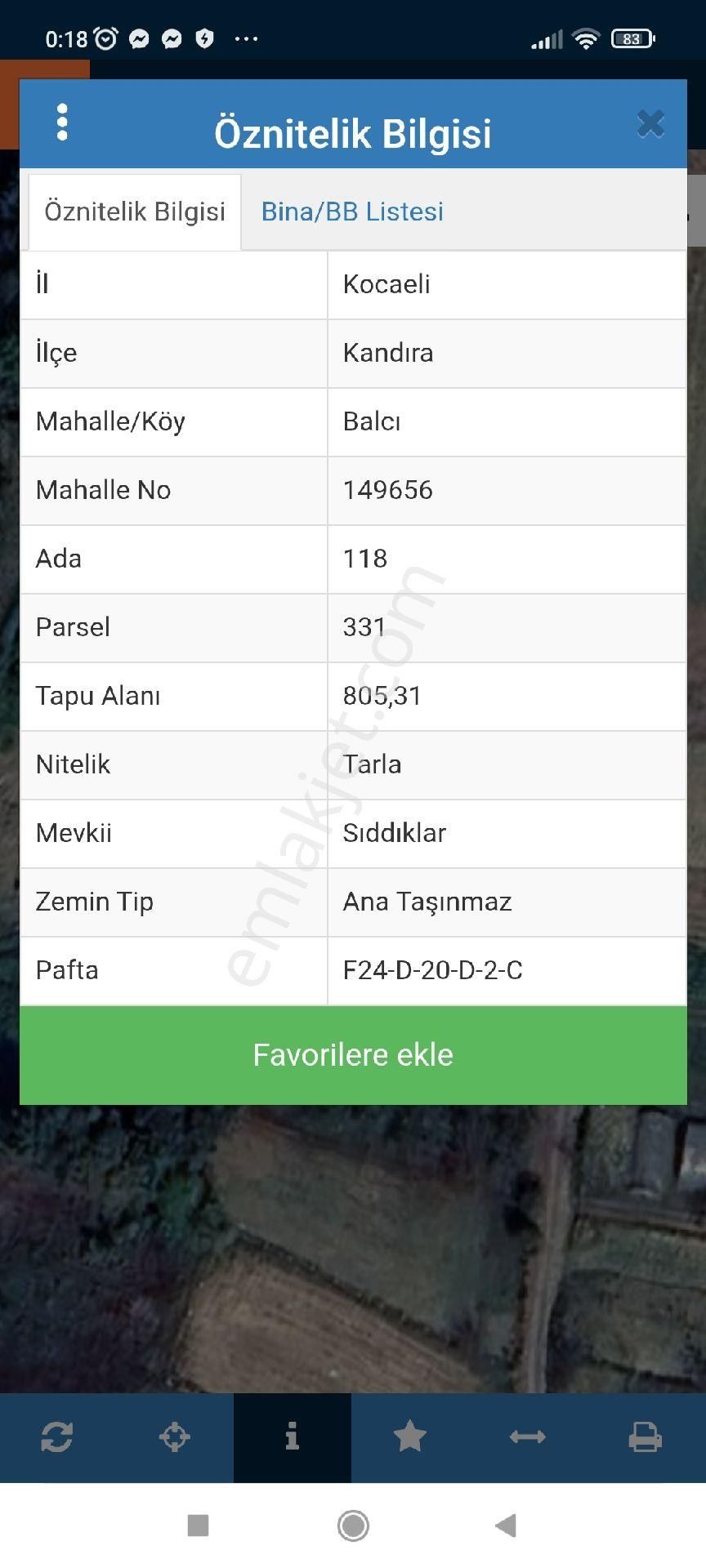 Kocaeli/kandıra/balcı Da %5 İmarlı Muhteşem Yer