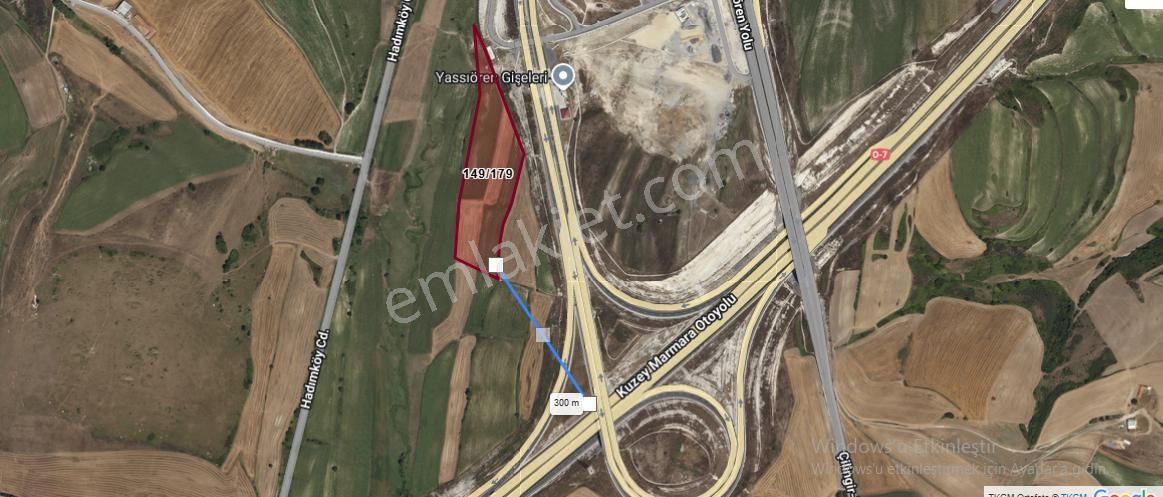 Arnavutköy Yassıörende Satılık Arsa , 3,045 M2 Yolu Var Hisseli Gişelere Yakın - Görsel 3