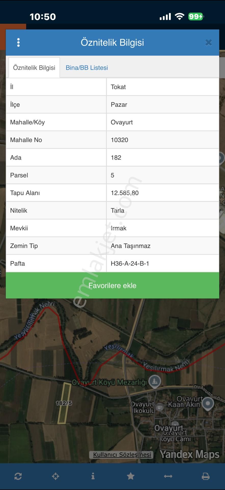 Yankıdan Pazar Ovayurt Köyü Suyu Yolu Olan 12.585m2 Satılık Tarla - Görsel 6