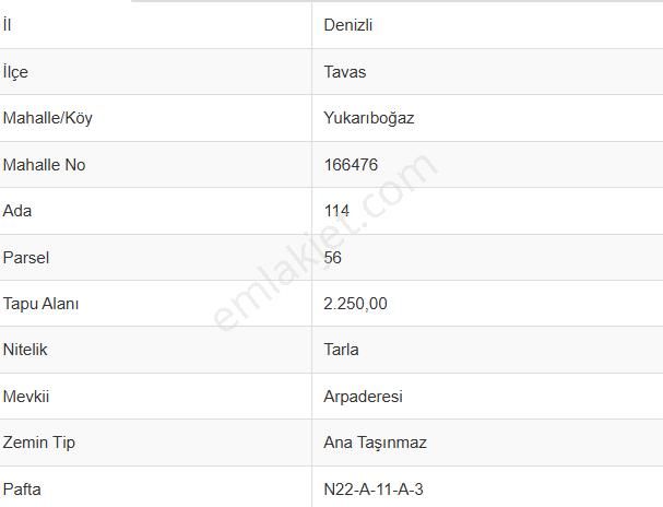 Tavas Yukarıbogaz Da Meraya Cepheli 2250 M2 Satılık Arazi - Görsel 9
