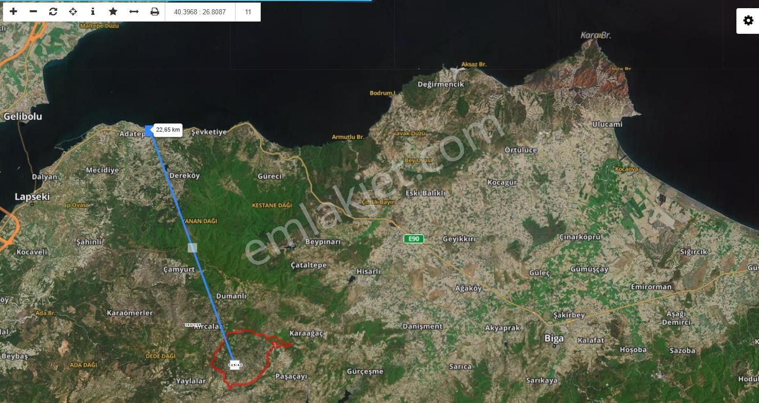 Lapsekide Denize Ve Merkeze Yakın Yatırımlık Satılık Tarla | Evport Gyo | - Görsel 2