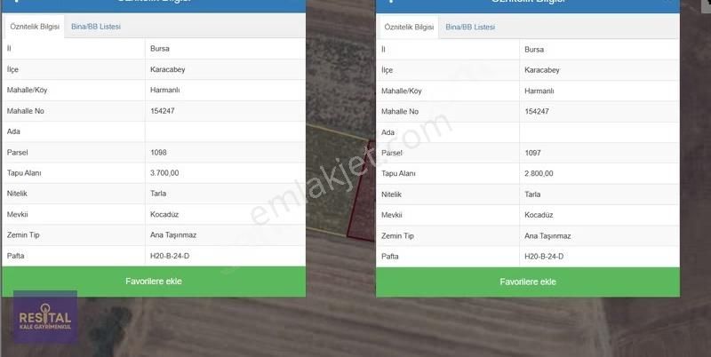 Bursa Karacabey Harmanlıda Satılık 6500 M2 Müstakil Tapulu Tarla