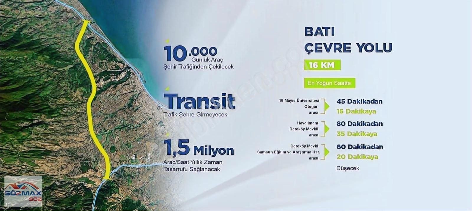 Samsun Atakum Sarayköy'de Deniz Manzaralı 1146 M² Tek Tapu Tarla - Görsel 6