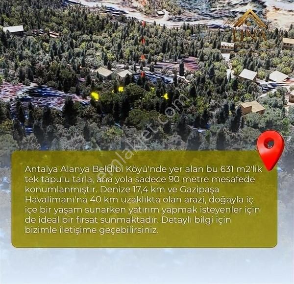 Alanya Beldibin'de Satılık 631m2 Yatırımlık Tarla - Görsel 17