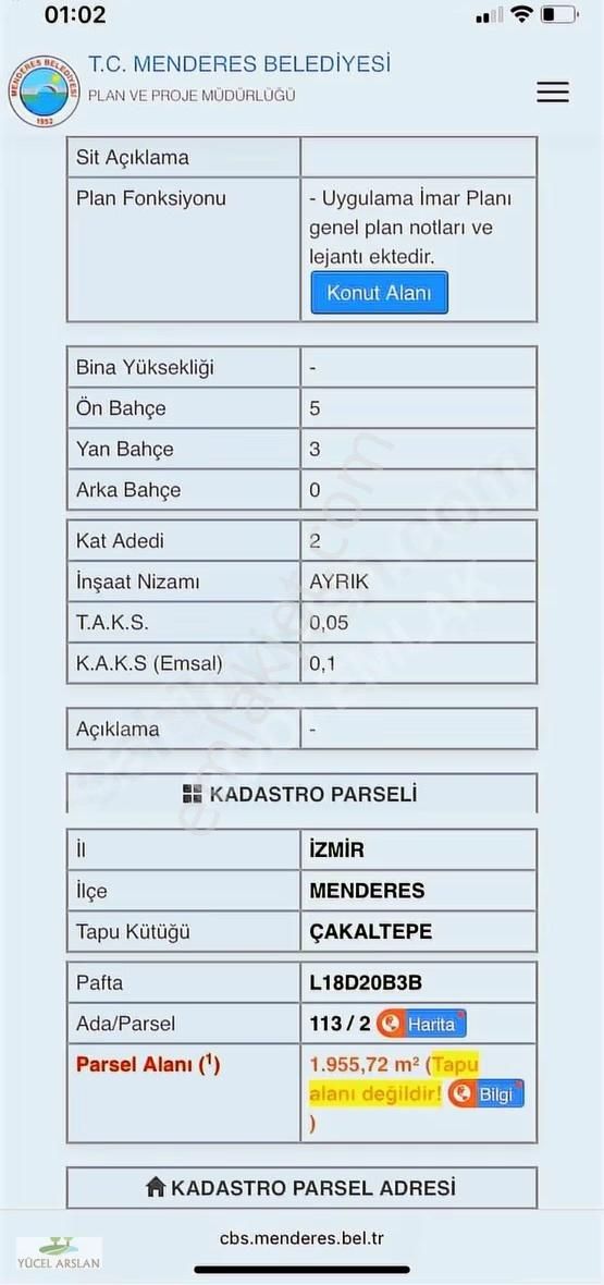 Menderes Te İmarlı 1950m2 Arsa Villa Veya 2 Kat Yapılır - Görsel 20