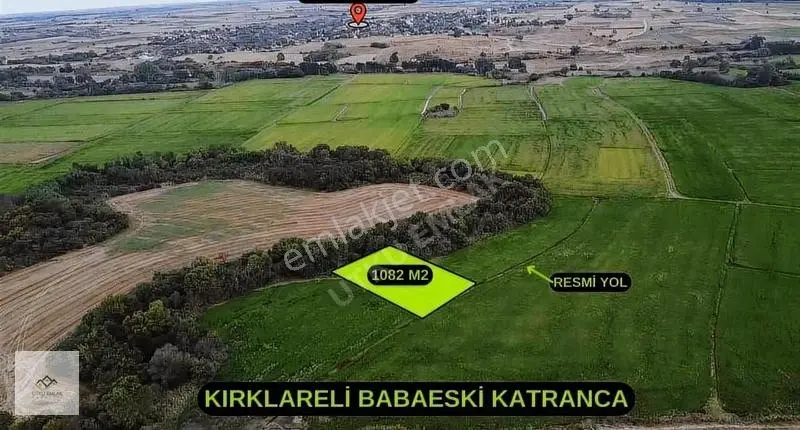 Babaeski Katranca Da 1082 M2 Tek Tapu Köye Yakın Satılık Tarla