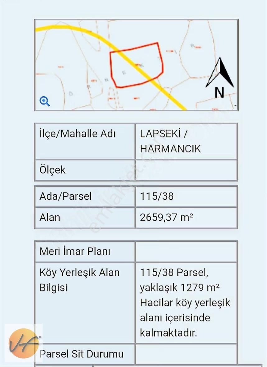 Çanakkale Lapseki Harmancık Köy İmarlı Yola Cephe Satılık Tarla - Görsel 5