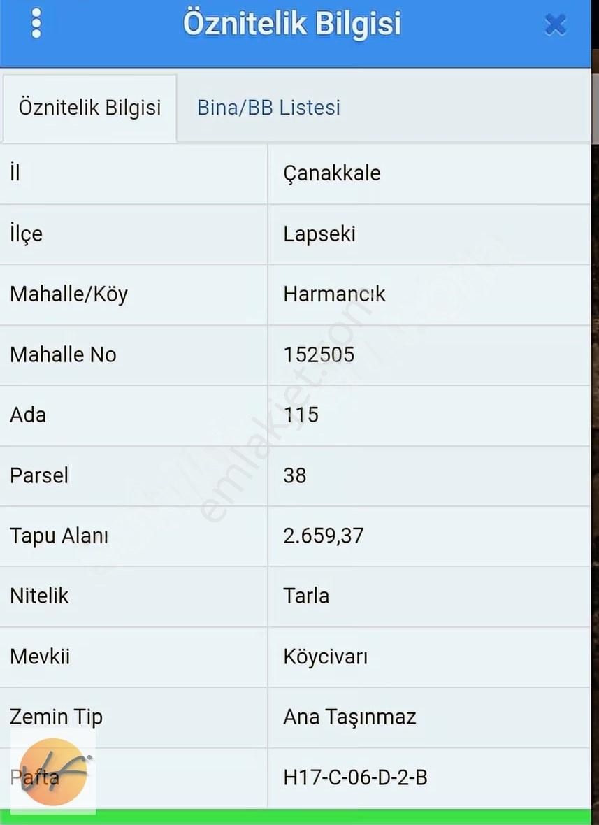 Çanakkale Lapseki Harmancık Köy İmarlı Yola Cephe Satılık Tarla - Görsel 2