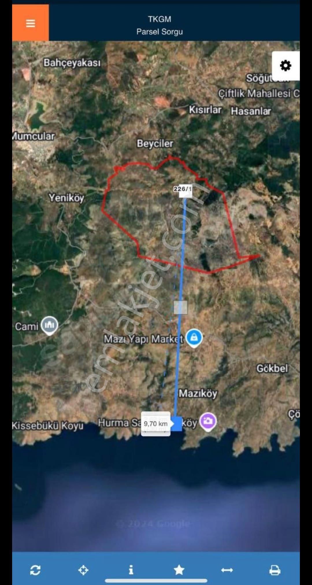Bodrum Gökpınar Mahallesinde 1.400 M2 Acil Satılık Tarla - Görsel 16