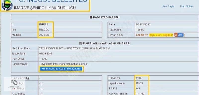 Miraç Emlaktan Akhisarda 377m² Çift Dairelik Arsa - Görsel 3