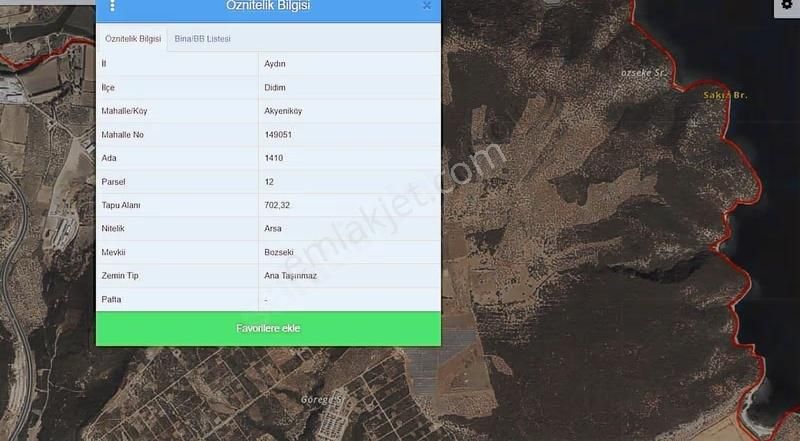 Didim Akyeniköy Bozseki Mevkii Satılık İmarlı Arsa - Görsel 2