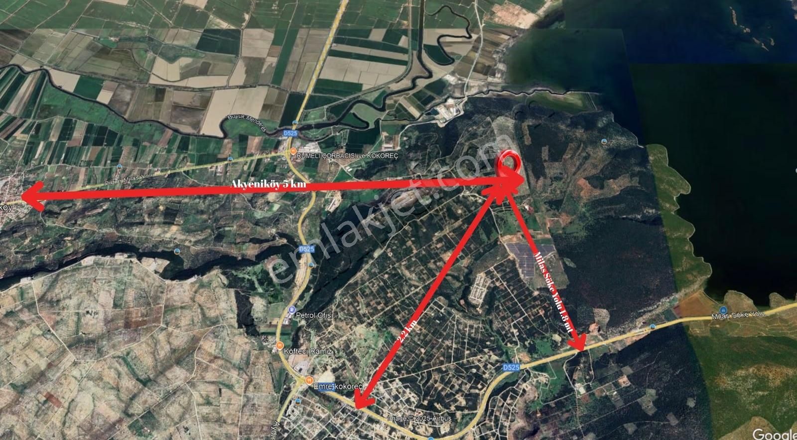 Didim Akyeniköy Bozseki Mevkii Satılık İmarlı Arsa - Görsel 3