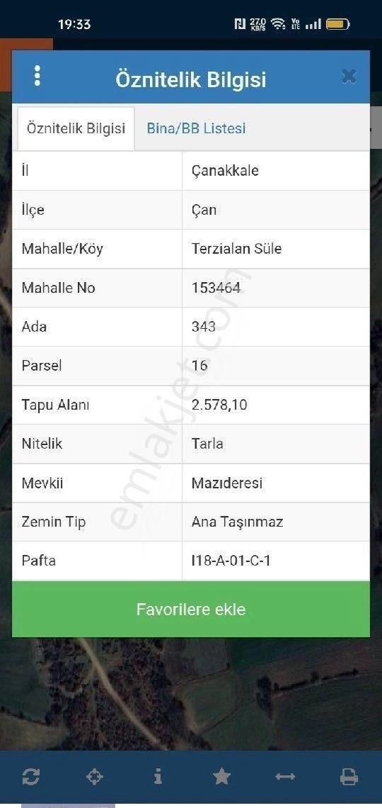 Çanakkale Çan Süle Köyde Satılık 2500m2 Tarla - Görsel 3