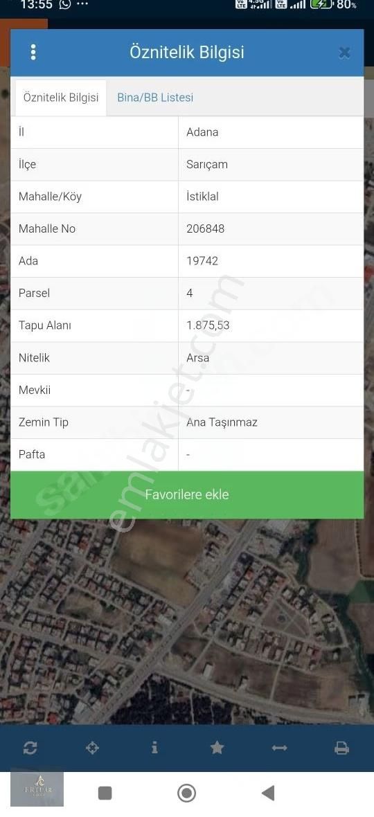 Adana Sarıçam 1875 M2 Tek Tapu Satılık Arsa - Görsel 3